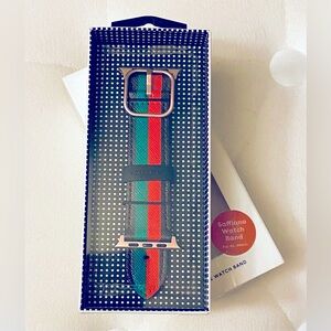 NEW Casetify Chic Stripe Apple Watch Strap Saffiano Watch Band 42mm & 44mm